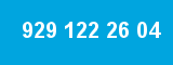 929 122 26 04 929 122 26 04